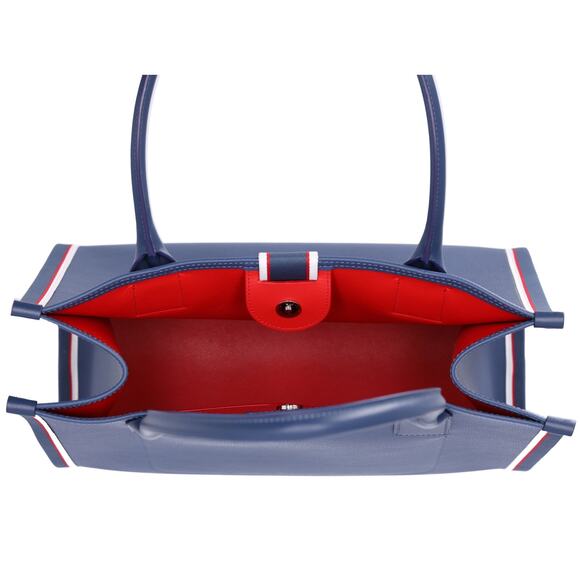 Christian Louboutin Nastrolbi Tote Bag Blue Red White Leather - Picture 5 of 8